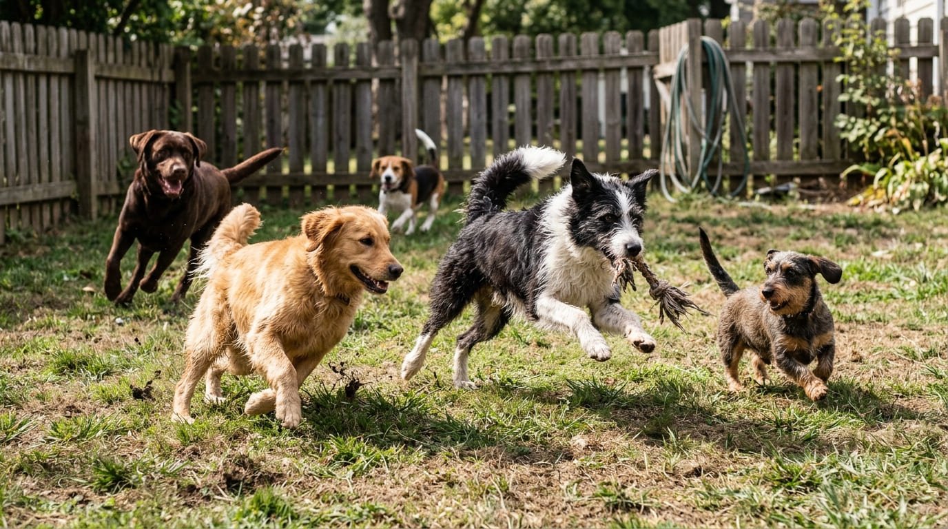 Puppies during supervised group play at a Maryville puppy daycare