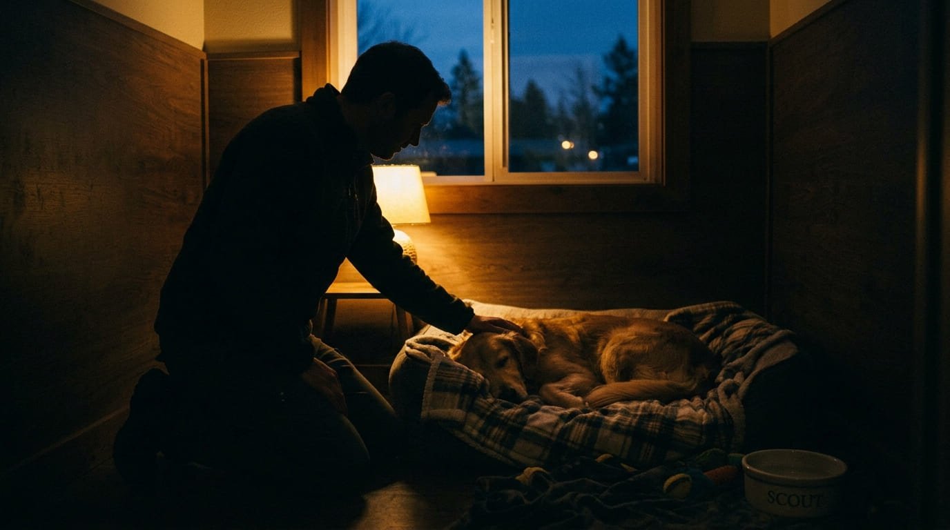 Quiet overnight care and monitoring for a senior dog in Maryville, TN