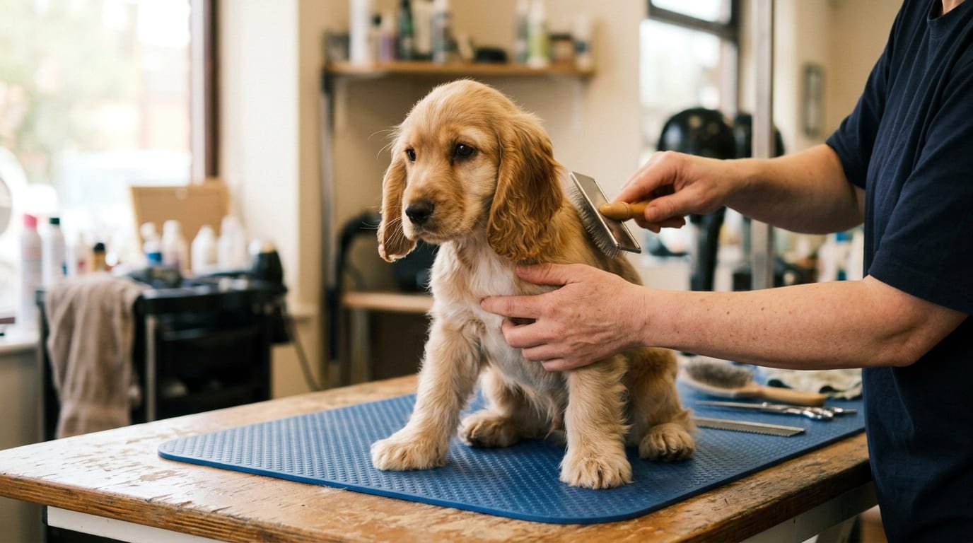 Puppy during a gentle, supervised session at Foothills in Maryville, TN